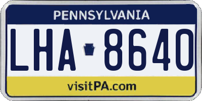 PA license plate LHA8640