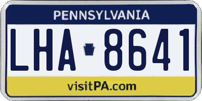 PA license plate LHA8641