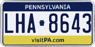 PA license plate LHA8643