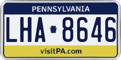 PA license plate LHA8646
