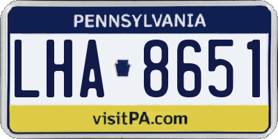 PA license plate LHA8651