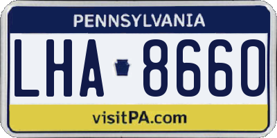 PA license plate LHA8660