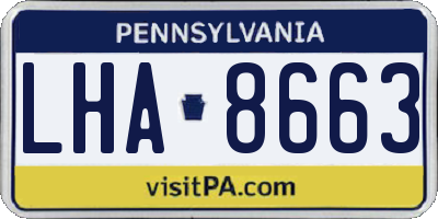 PA license plate LHA8663