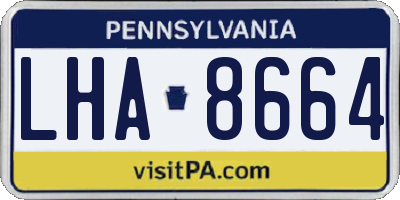 PA license plate LHA8664