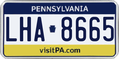 PA license plate LHA8665