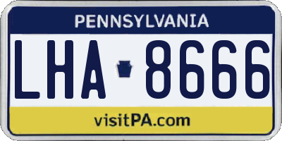 PA license plate LHA8666