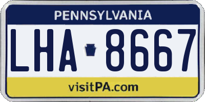 PA license plate LHA8667