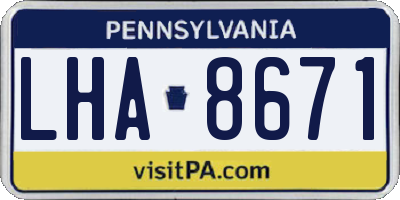 PA license plate LHA8671