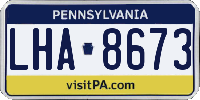 PA license plate LHA8673