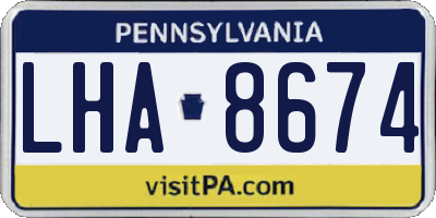 PA license plate LHA8674