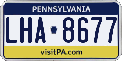 PA license plate LHA8677