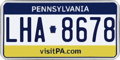 PA license plate LHA8678