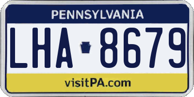 PA license plate LHA8679