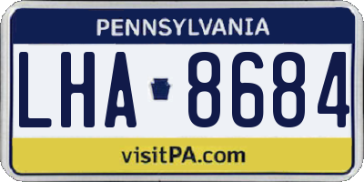 PA license plate LHA8684