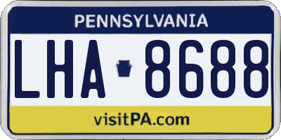 PA license plate LHA8688