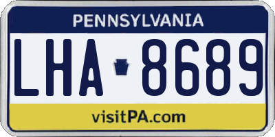 PA license plate LHA8689