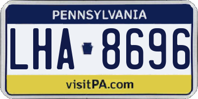 PA license plate LHA8696