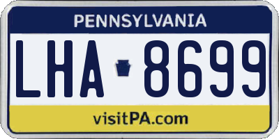 PA license plate LHA8699