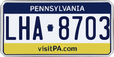 PA license plate LHA8703