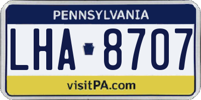 PA license plate LHA8707
