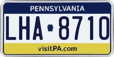 PA license plate LHA8710