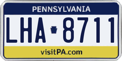 PA license plate LHA8711