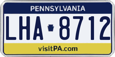 PA license plate LHA8712