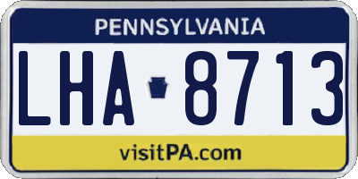 PA license plate LHA8713