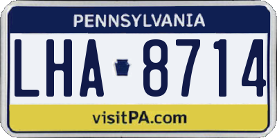PA license plate LHA8714
