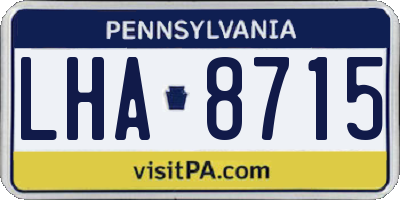 PA license plate LHA8715