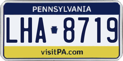 PA license plate LHA8719