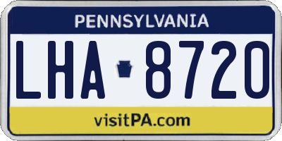 PA license plate LHA8720
