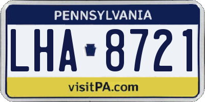 PA license plate LHA8721
