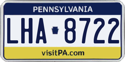 PA license plate LHA8722