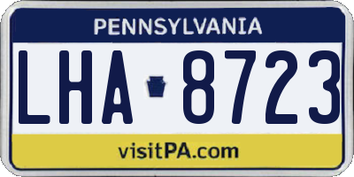 PA license plate LHA8723