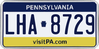 PA license plate LHA8729