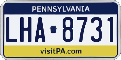 PA license plate LHA8731