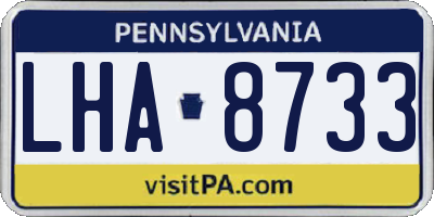 PA license plate LHA8733