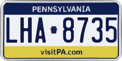 PA license plate LHA8735
