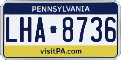 PA license plate LHA8736
