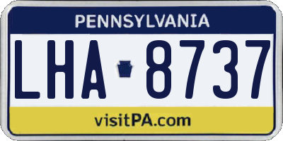 PA license plate LHA8737