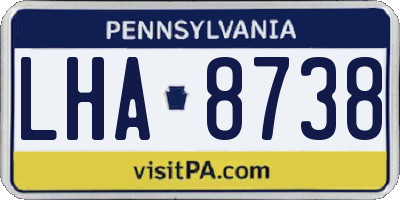 PA license plate LHA8738