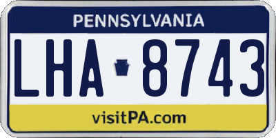 PA license plate LHA8743