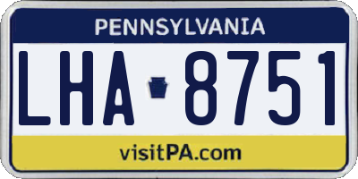 PA license plate LHA8751
