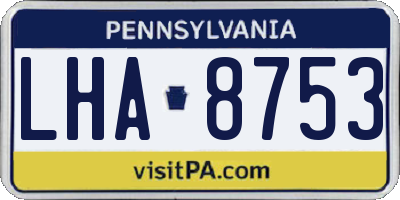 PA license plate LHA8753