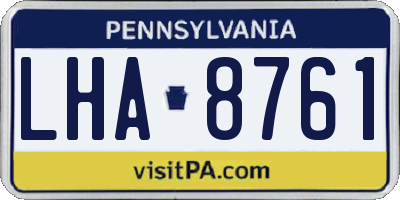 PA license plate LHA8761
