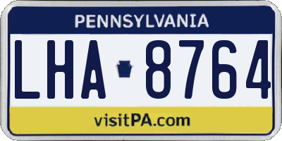 PA license plate LHA8764