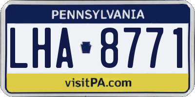 PA license plate LHA8771