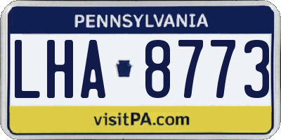 PA license plate LHA8773