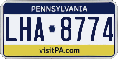 PA license plate LHA8774